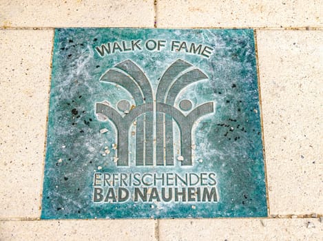 Walking Fame plates in the floor in Bad Nauheim in the rose garden