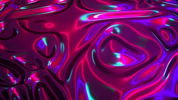 Computer generated realistic background of weaving iridescent fabric, 3D rendering background