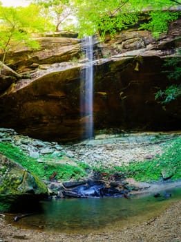 Scenic long exposure image of Yahoo Falls in Southern Kentucky