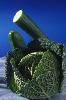 Italian cabbage and green cucumber