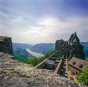 Castle Aggstein with River Danube in Austria