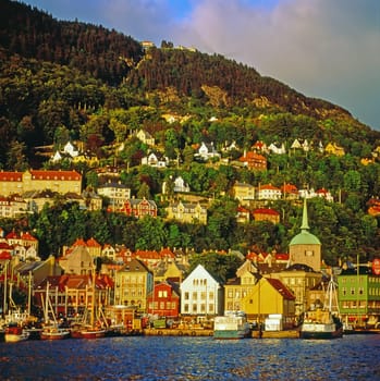 Harbor of Bergen in Norway