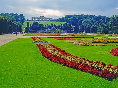 Gardens of Palace Schonbrunn in Vienna