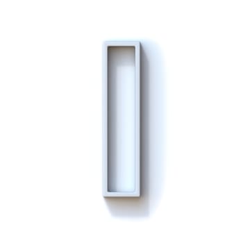 Grey extruded outlined font with shadow Letter I 3D rendering illustration isolated on white background