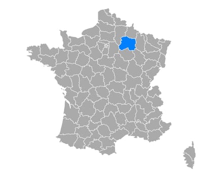 Map of Marne in France