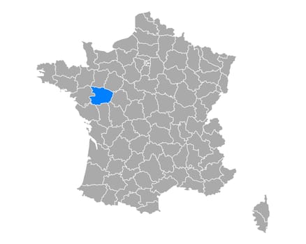 Map of Maine-et-Loire in France
