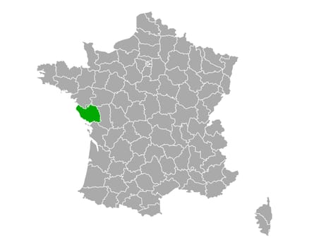 Map of Vendee in France