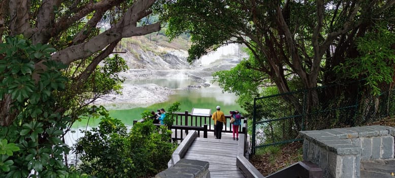 Sulfur Valley, Taiwan - Nov, 3 2021 : Sulfur Valley in Yangmingshan National Park, Taiwan
