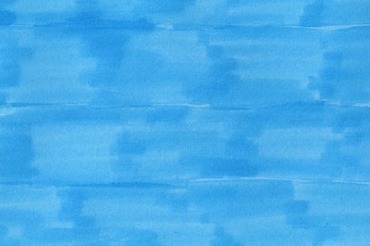 closeup macro of permanent blue marker doodles brushes on white background paper with visible surface fiber structure details