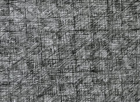 closeup of black liner pencil cross hatched doodles brushes on white background