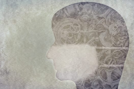 Silhouette of a human head wearing a mask, covid-19 virus, infected, quarantine,health issues