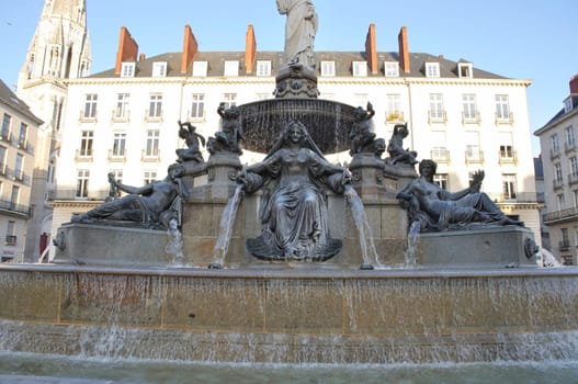 Fountain on the Place Royale in Nantes