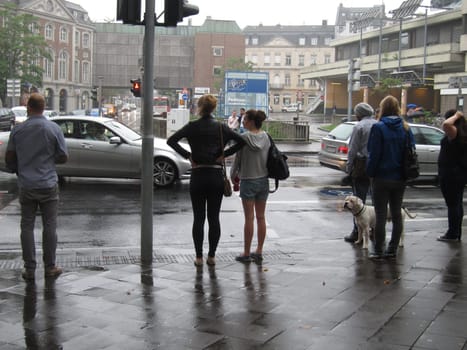 Passers-by in the streets of Aachen