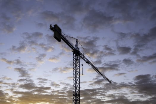 Construction crane detail on a construction site