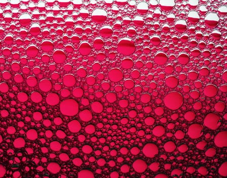 Red bubbles background. Foam bubbles macro texture.