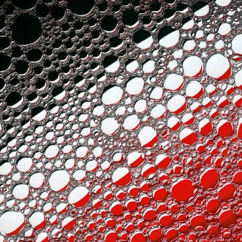 Abstract bubbles texture. Black, red and white background.