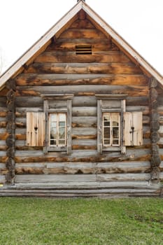 wooden house in the village of Shushenskoye. Open-air museum.