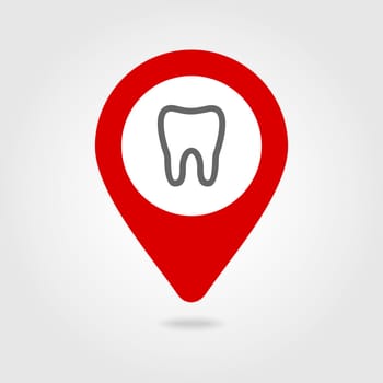Tooth medical map pin icon, map pointer, vector illustration eps 10