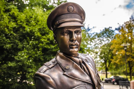 GERMANY - August 16, 2021 BAD NAUHEIM: Elvis Presley bronze sculpture sponsered by Elvis Fans. ELvis Presley lived in BAD NAUHEIM during his military service in Germany.