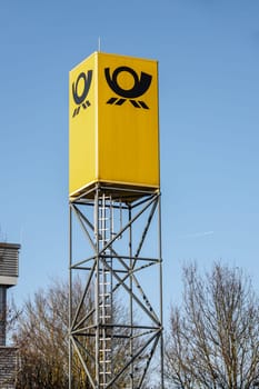LANGOENS, GERMANY - 2021-02-10: DEUTSCHE POST Deutsche Post/German Mail center, mechanized delivery base from Deutsche Post DHL.