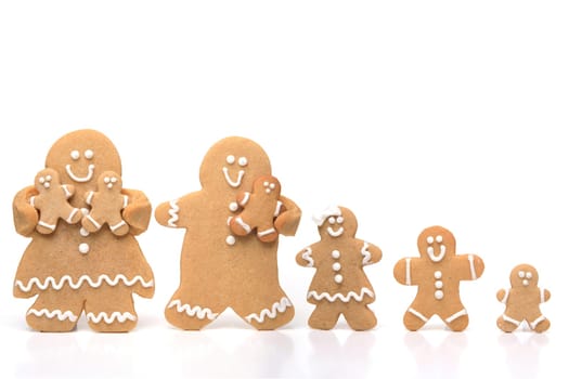 Isolated Gingerbread Family on White Background