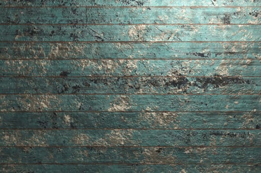 3d illustration. green wooden background