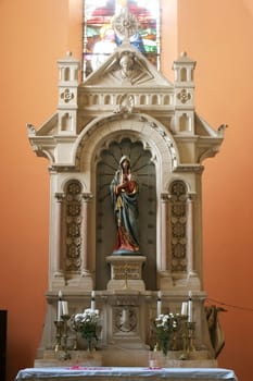 Immaculate Heart of Mary, altar in the Church of St. Maurus the Abbot in Bosiljevo, Croatia