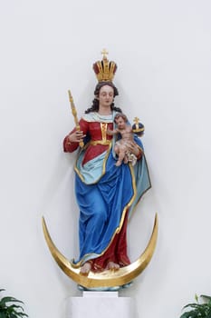 Mary Queen of Heaven, statue in the parish church of St. Paul in Retkovec, Zagreb, Croatia
