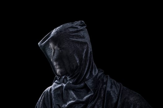 Creepy figure isolated on black with clipping path