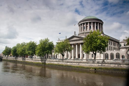 The Four Courts Building on the river Liffey in Dublin Ireland