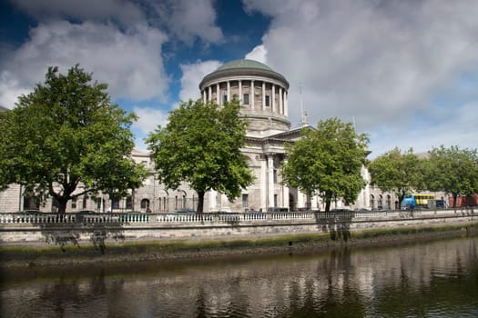 River Liffey in Dublin with the Four Courts Building