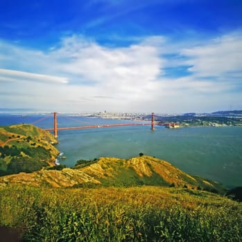 San Francisco with Golden Gate Bridge in California