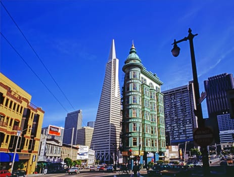 Transamerica Pyramid and Columbus House in San Francisco