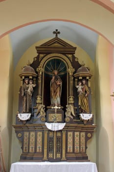 Saint Valentine, the altar in the church of St. Martin in Breznicki Hum, Croatia