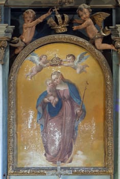 Our Lady of the Snows, altar painting on the main altar in Our Lady of the Snows Church in Volavje, Croatia