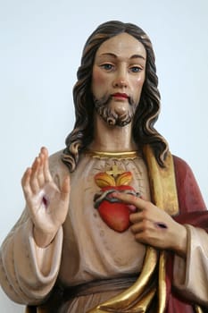 Sacred Heart of Jesus, statue in the church of Assumption of the Virgin Mary in Brodsko Vinogorje, Croatia
