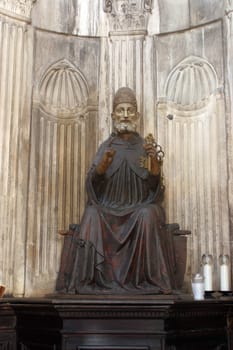 Saint Peter statue in the Cathedral of St. James in Sibenik, Croatia