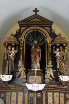 Saint Valentine, the altar in the church of St. Martin in Breznicki Hum, Croatia
