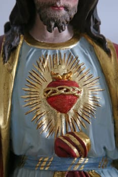 Sacred Heart of Jesus, statue in the church of Assumption of the Virgin Mary in Brodsko Vinogorje, Croatia