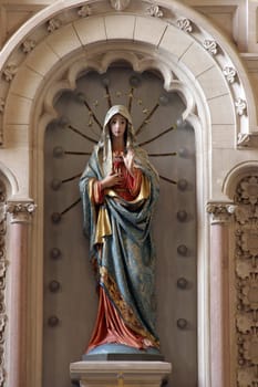 Immaculate Heart of Mary, altar in the Church of St. Maurus the Abbot in Bosiljevo, Croatia