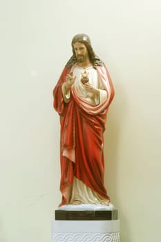 Sacred Heart of Jesus, statue in the parish church of St. Paul in Retkovec, Zagreb, Croatia