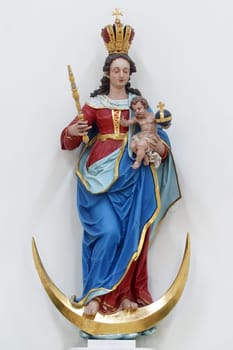 Mary Queen of Heaven, statue in the parish church of St. Paul in Retkovec, Zagreb, Croatia