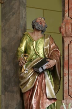 Saint Peter, Main altar in the Church of the Saint Brice of Tours in Brckovljani, Croatia