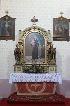 Saint Anthony of Padua altar in the Church of Saint Barbara in Carevdar, Croatia