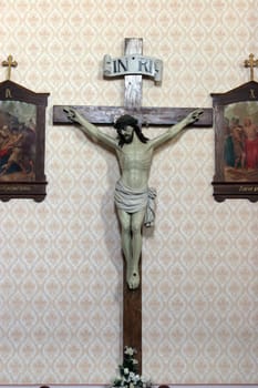 Cross in the Church of Saint Barbara in Carevdar, Croatia