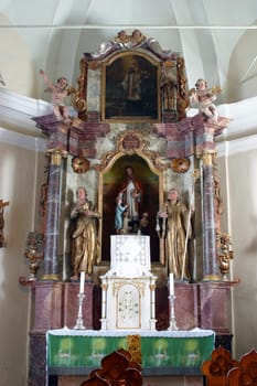 Altar of St. Valentine in the parish Church of the Visitation of the Virgin Mary in Vinagora, Croatia