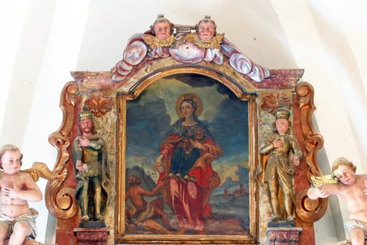 St. Elizabeth, altarpiece on the altar of the Holy Trinity in the parish Church of the Visitation of the Virgin Mary in Vinagora, Croatia