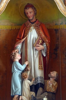 Saint Valentine's altar in the parish Church of the Visitation of the Virgin Mary in Vinagora, Croatia
