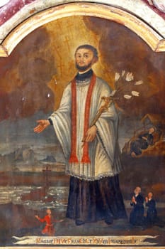 St. Francis Xavier, altarpiece on the altar of St. Valentine in the parish church Visitation of the Virgin Mary in Vinagora, Croatia