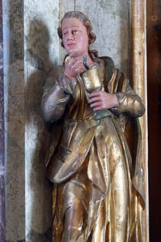 Saint John, statue on the altar of Saint Valentine in the parish church Visitation of the Virgin Mary in Vinagora, Croatia